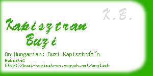 kapisztran buzi business card